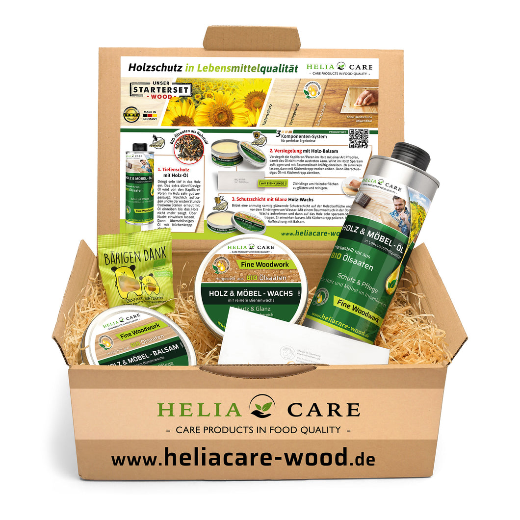 Starter & Geschenk Set für Holzwerker - HeliaCARE BIO Holzpflege